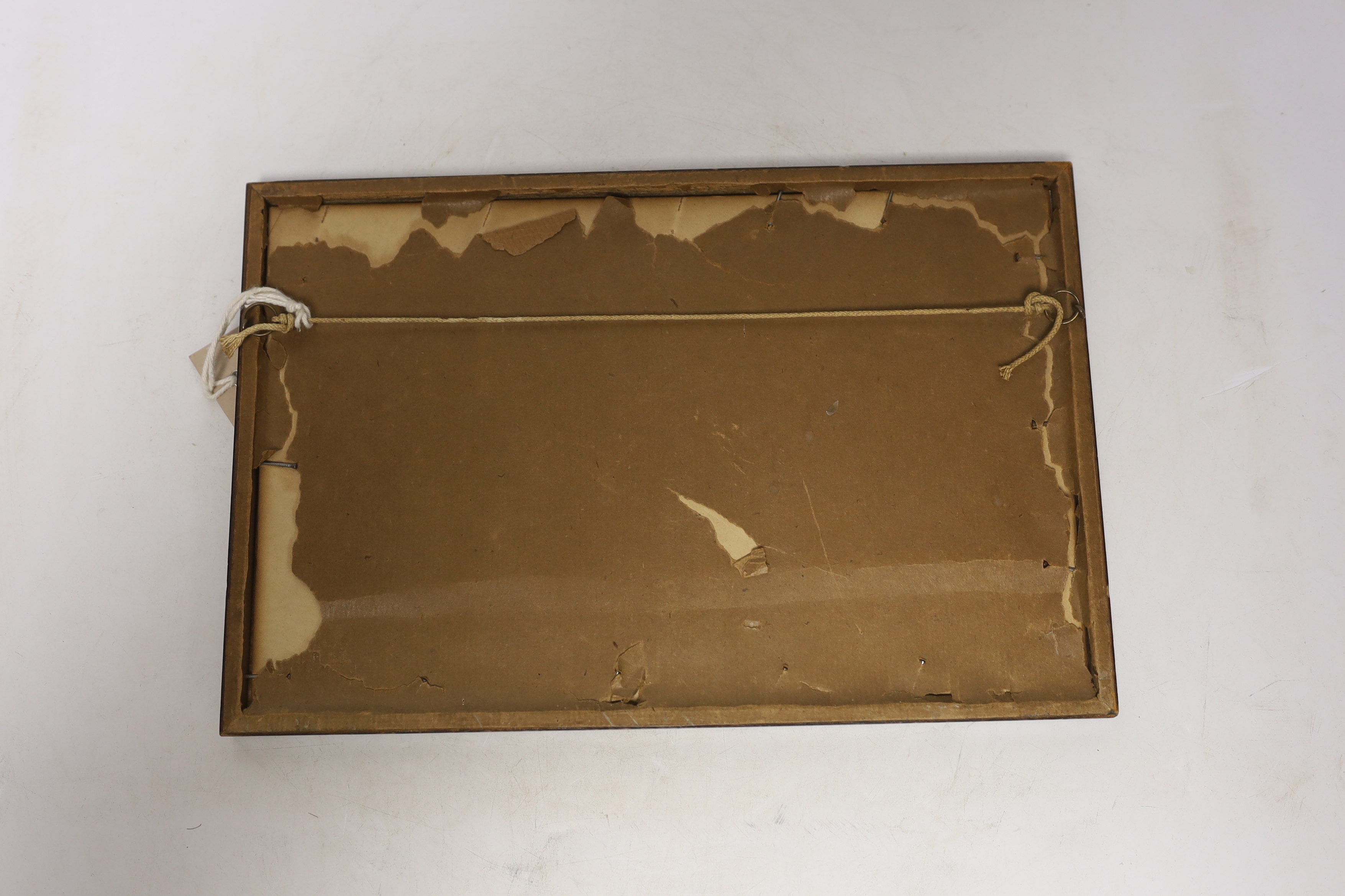 19th century, Chinese school, pith paper painting, junks, 17.5 x 27.5cm